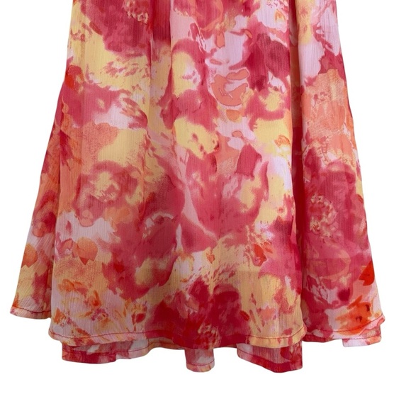 Blueberi Boulevard Pink Yellow Flowy Dress Floral Sleeveless Toddler Girl 4T - Picture 4 of 10